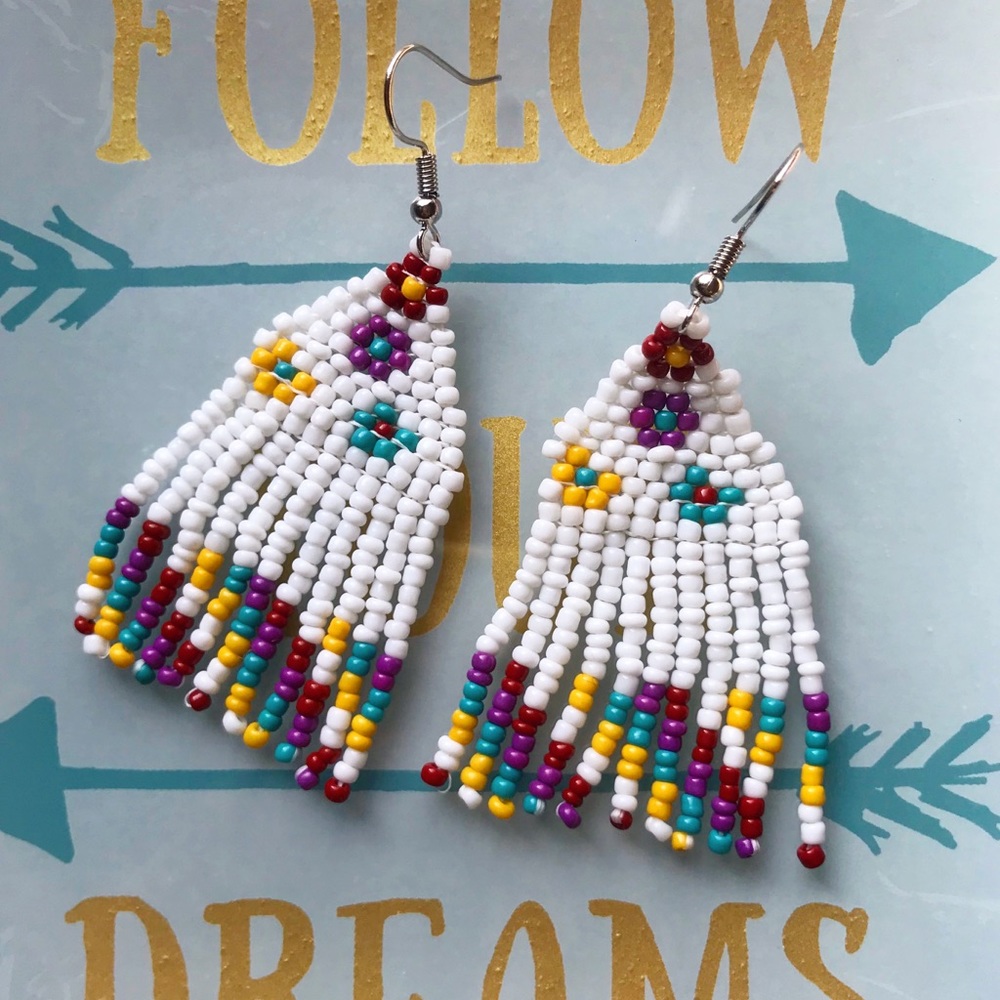 Flower Beaded Earrings